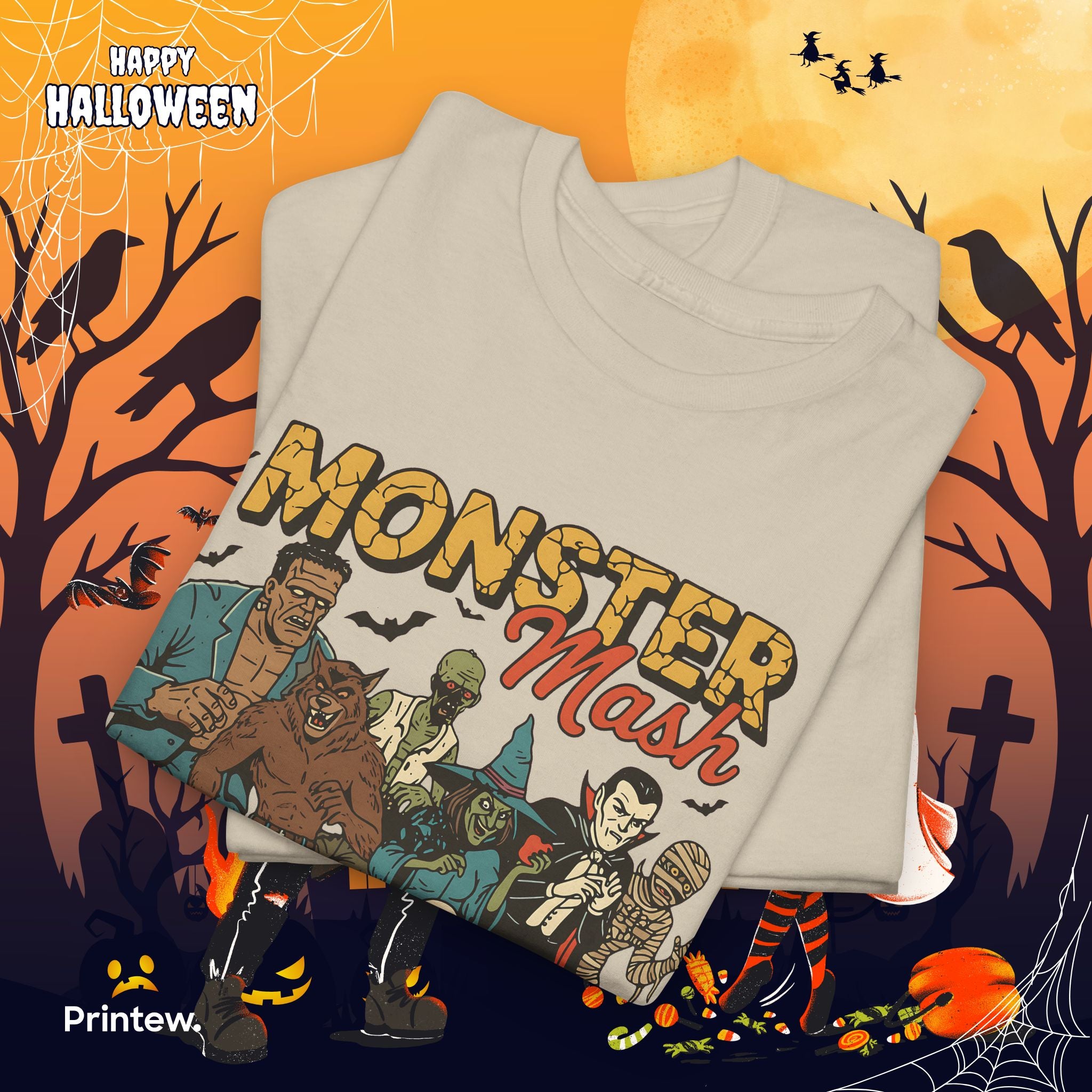 Monster Mash Tee — Vintage Halloween Costume Party Shirt