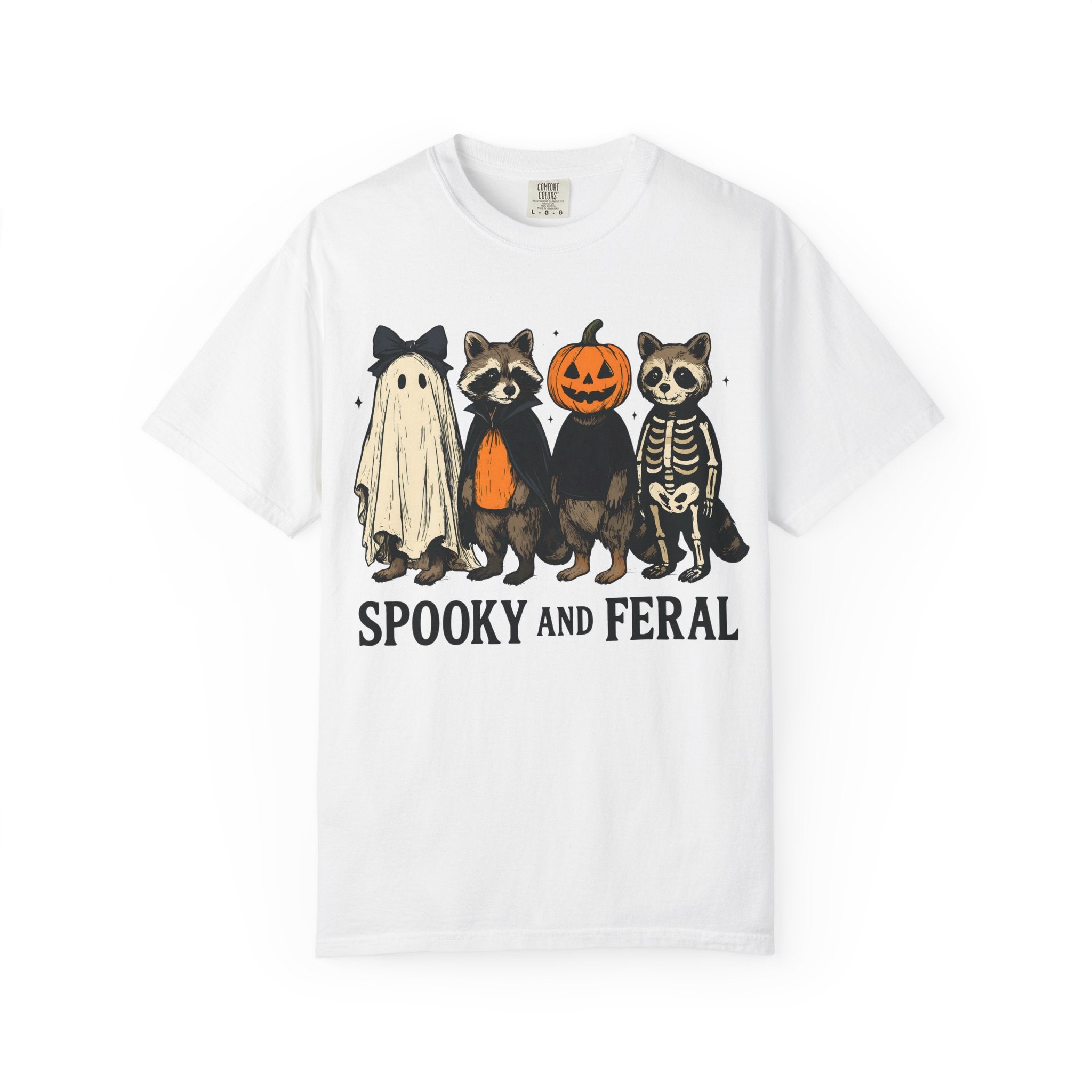 Spooky and Feral Halloween Raccoon T-Shirt