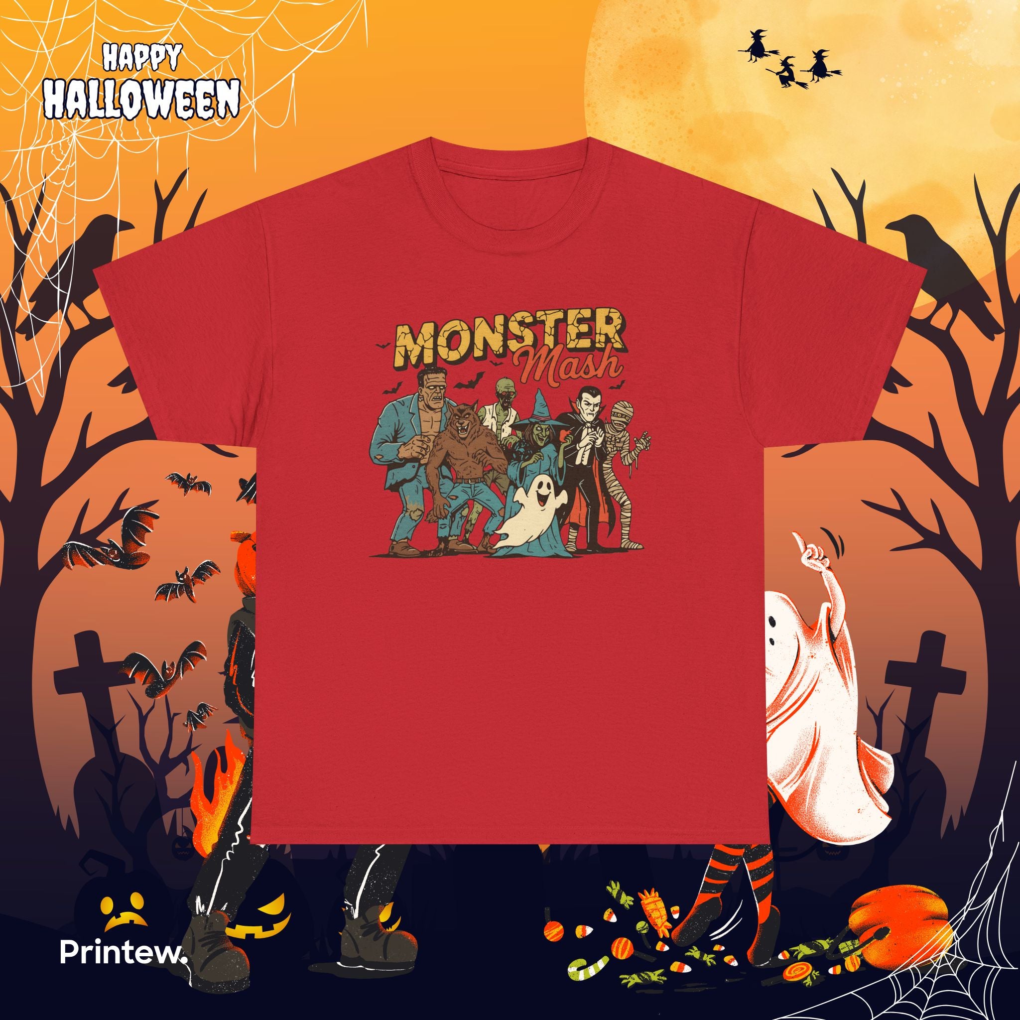 Monster Mash Tee — Vintage Halloween Costume Party Shirt