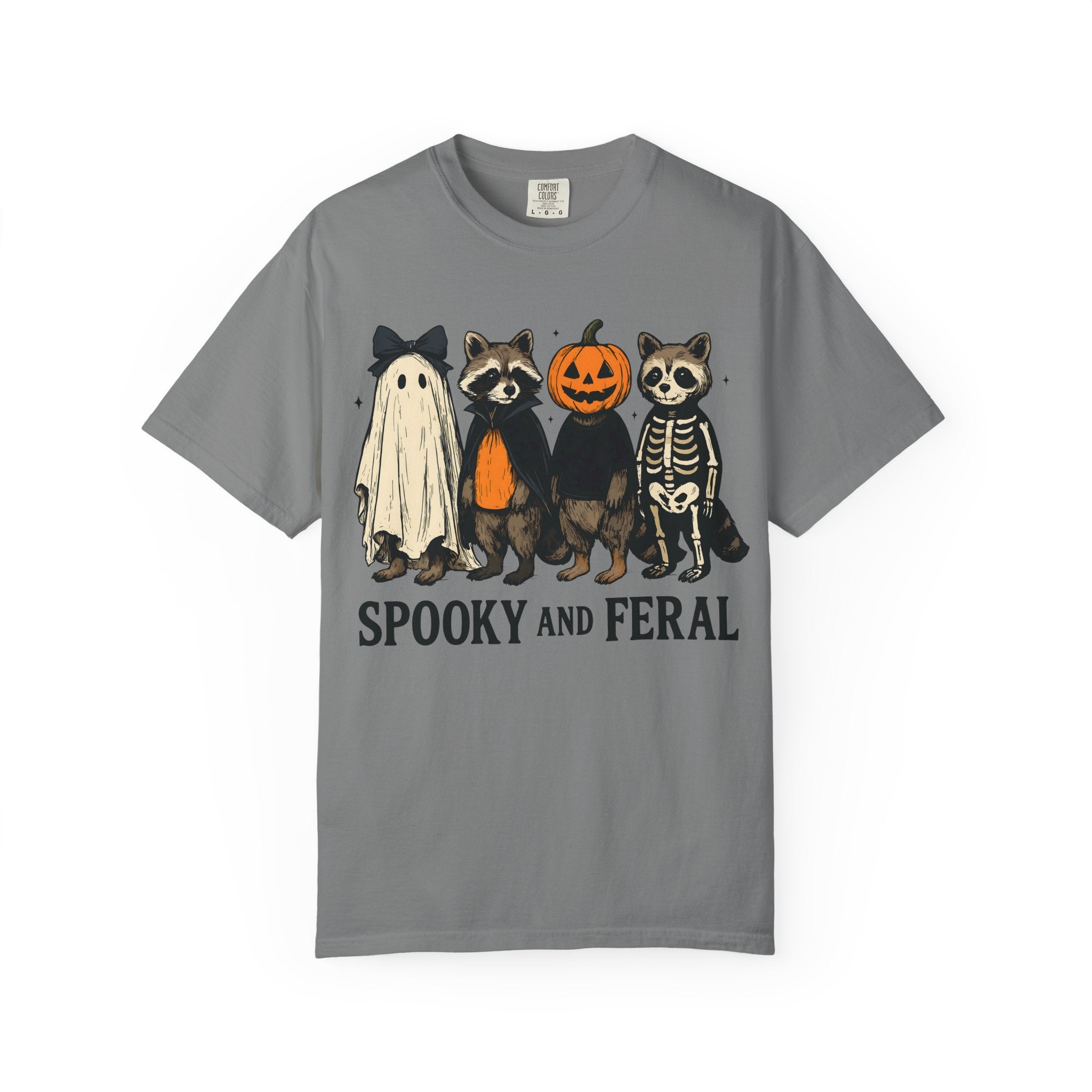 Spooky and Feral Halloween Raccoon T-Shirt