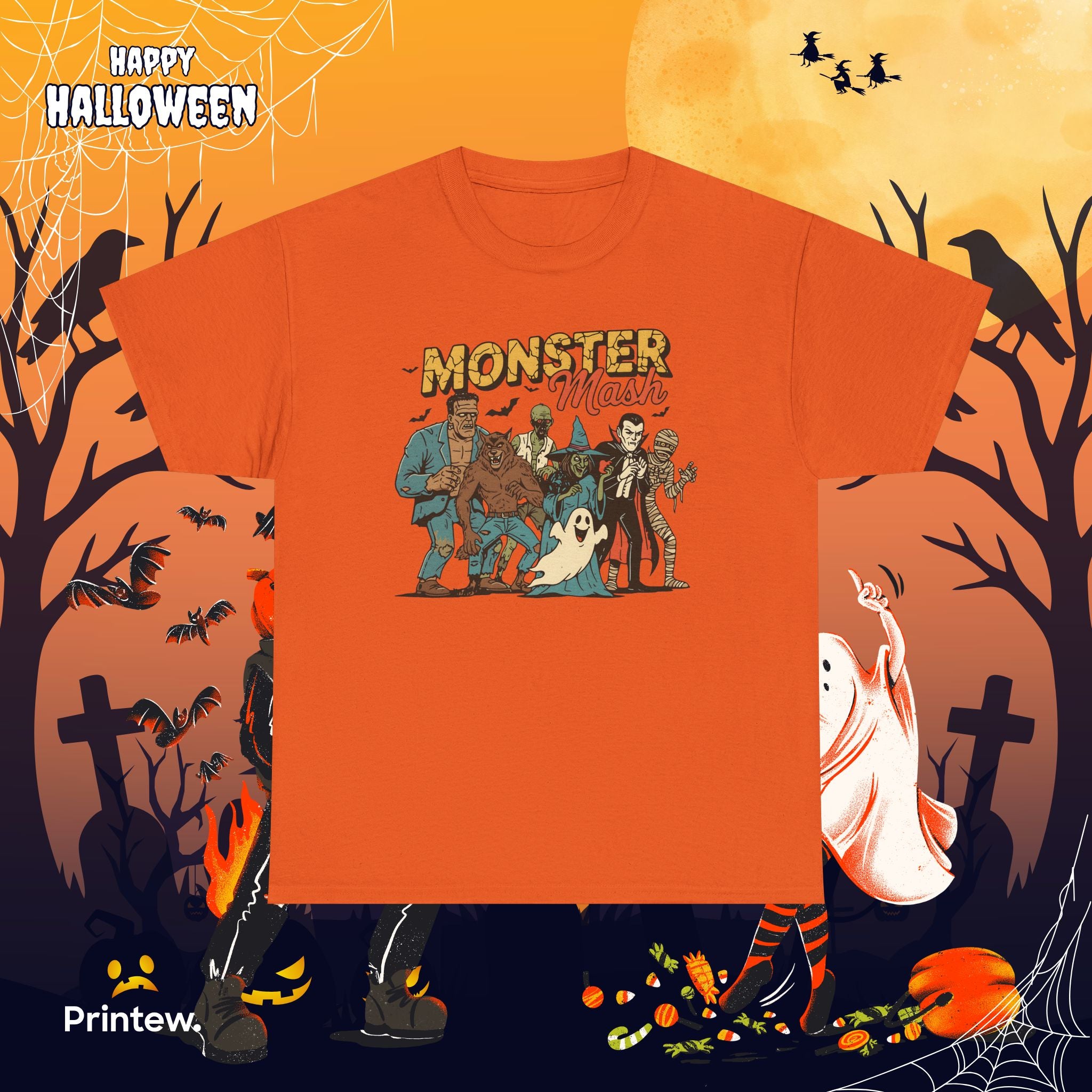 Monster Mash Tee — Vintage Halloween Costume Party Shirt