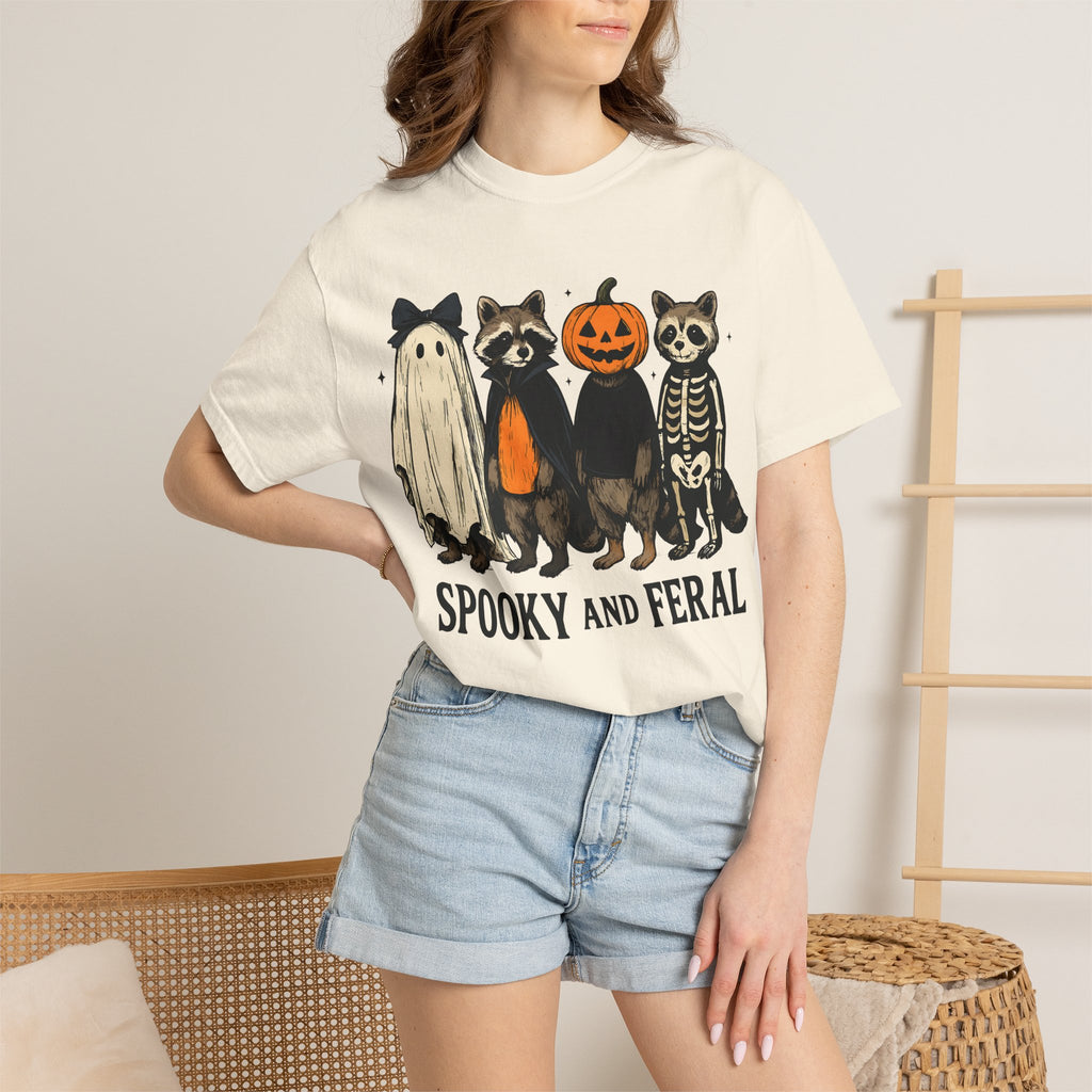 Spooky and Feral Halloween Raccoon T-Shirt