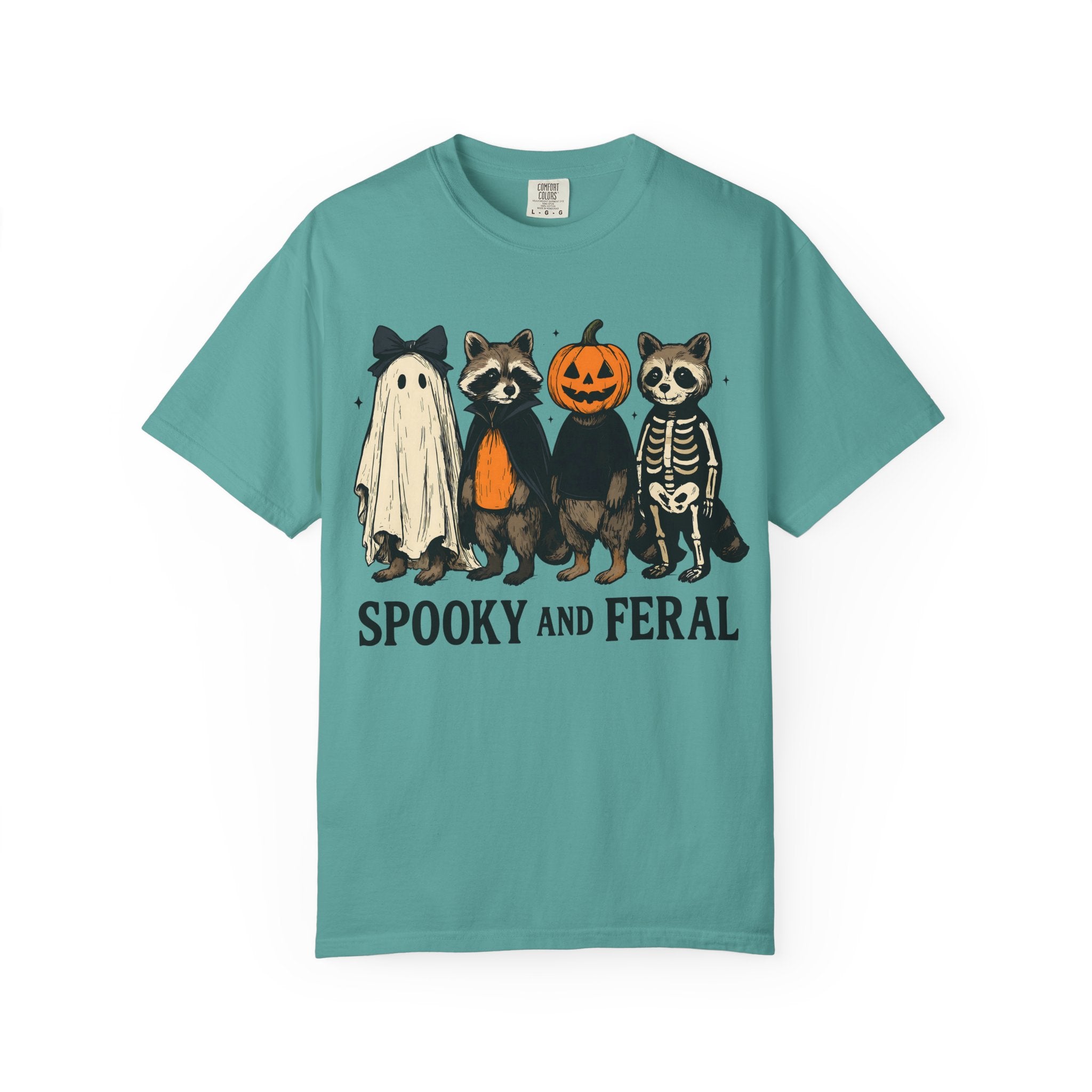 Spooky and Feral Halloween Raccoon T-Shirt