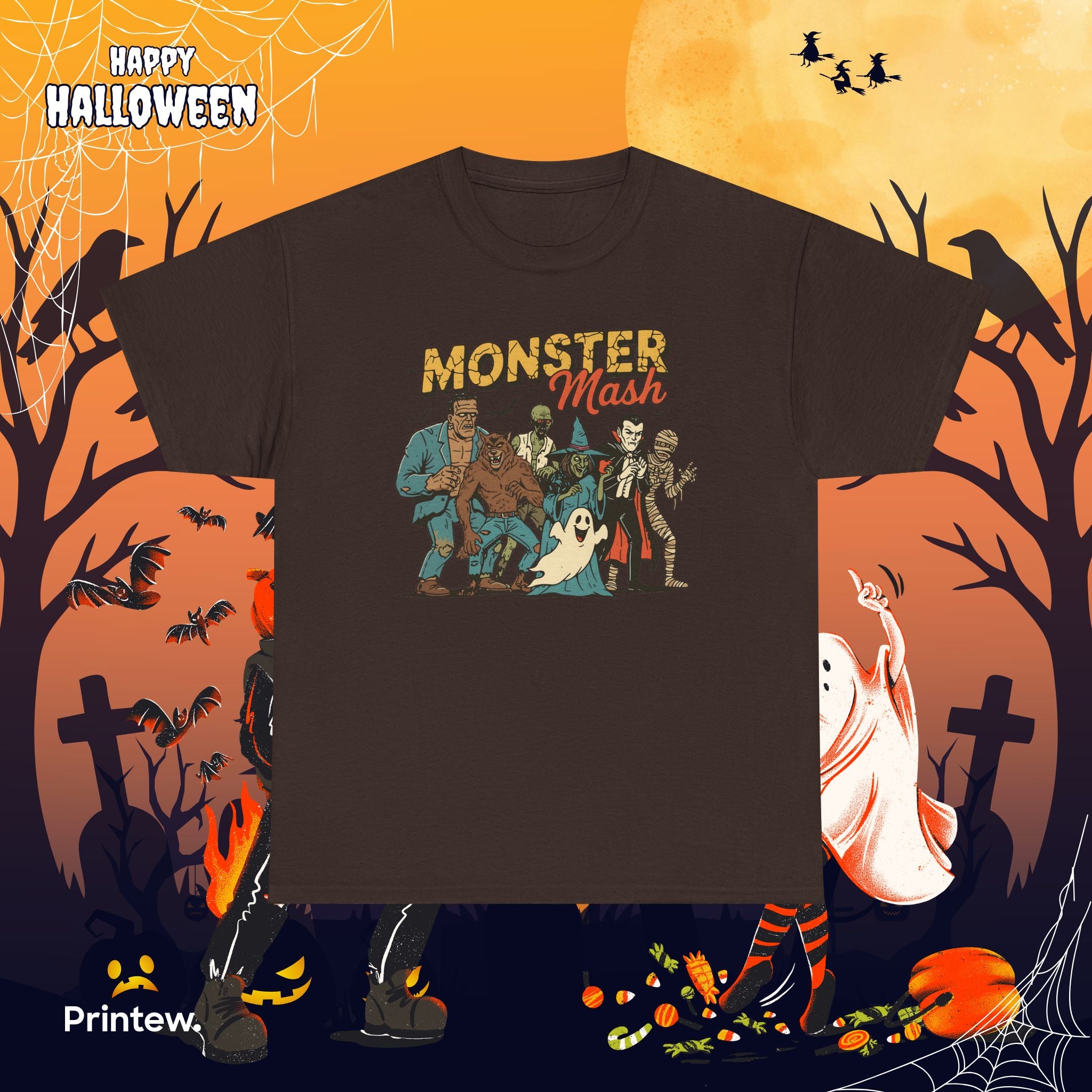 Monster Mash Tee — Vintage Halloween Costume Party Shirt