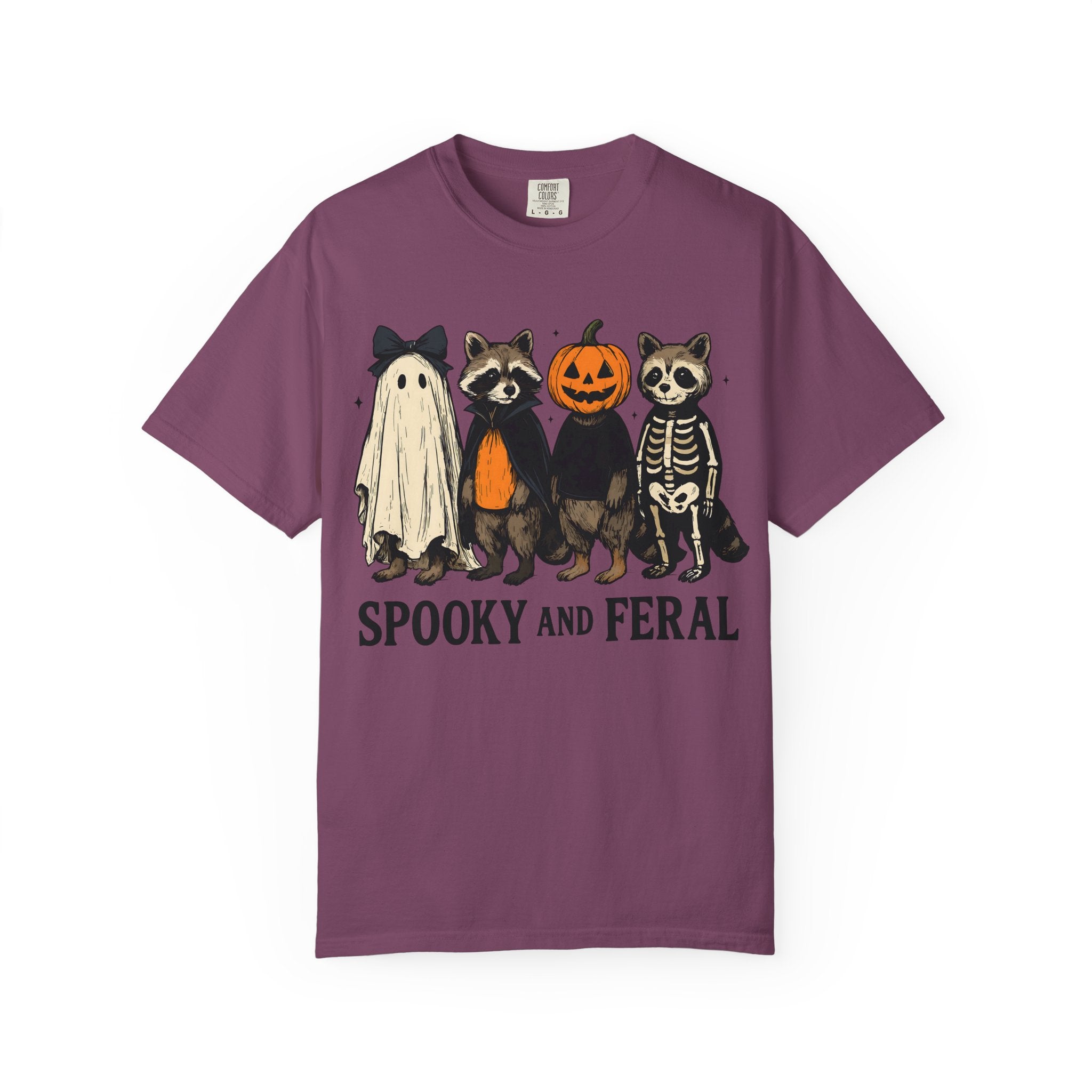 Spooky and Feral Halloween Raccoon T-Shirt