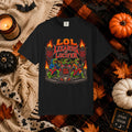 Lol Lizards Lucifer Graphic T-Shirt — Retro Heavy Metal Halloween Tee