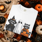 Spooky and Feral Halloween T-Shirt — Raccoon Ghost Pumpkin Costume Tee