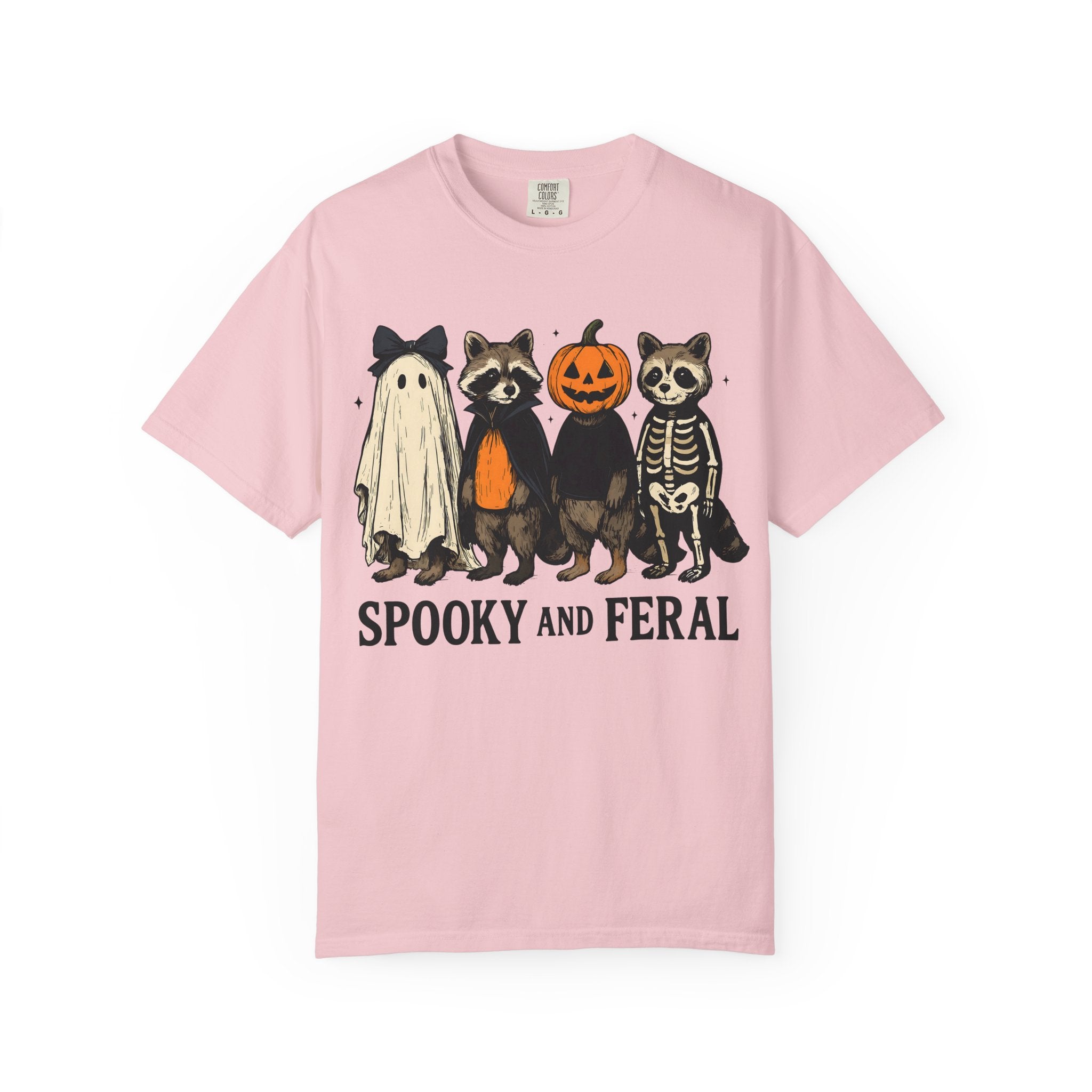 Spooky and Feral Halloween Raccoon T-Shirt