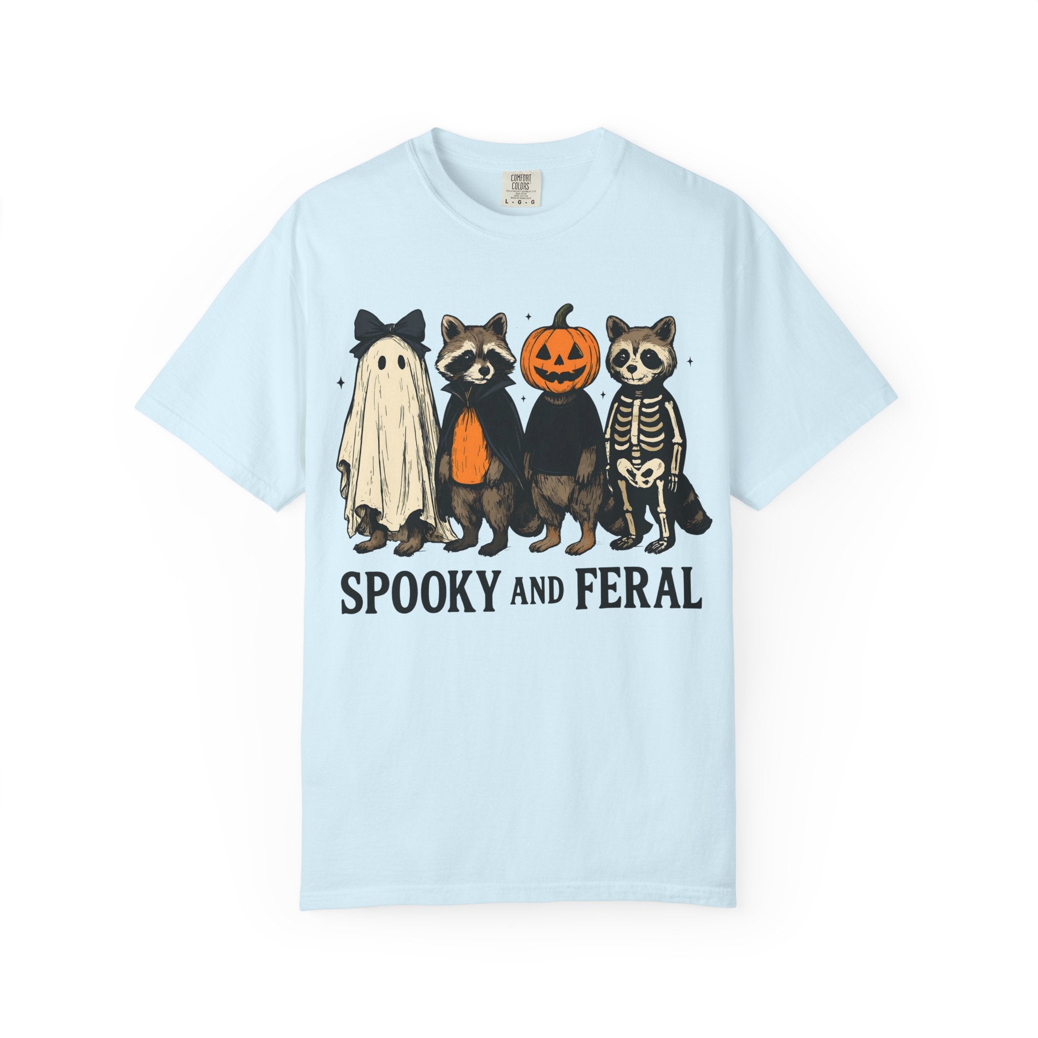 Spooky and Feral Halloween Raccoon T-Shirt