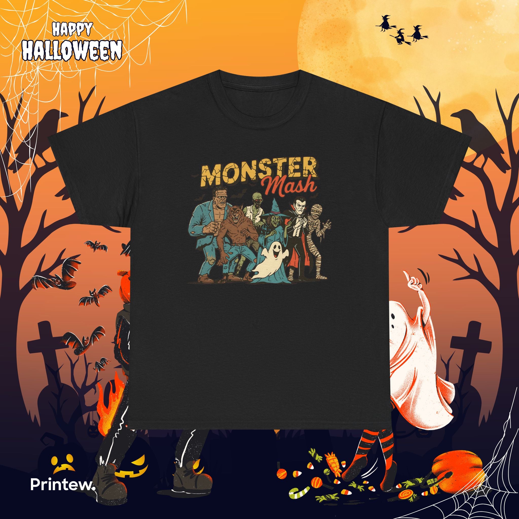 Monster Mash Tee — Vintage Halloween Costume Party Shirt