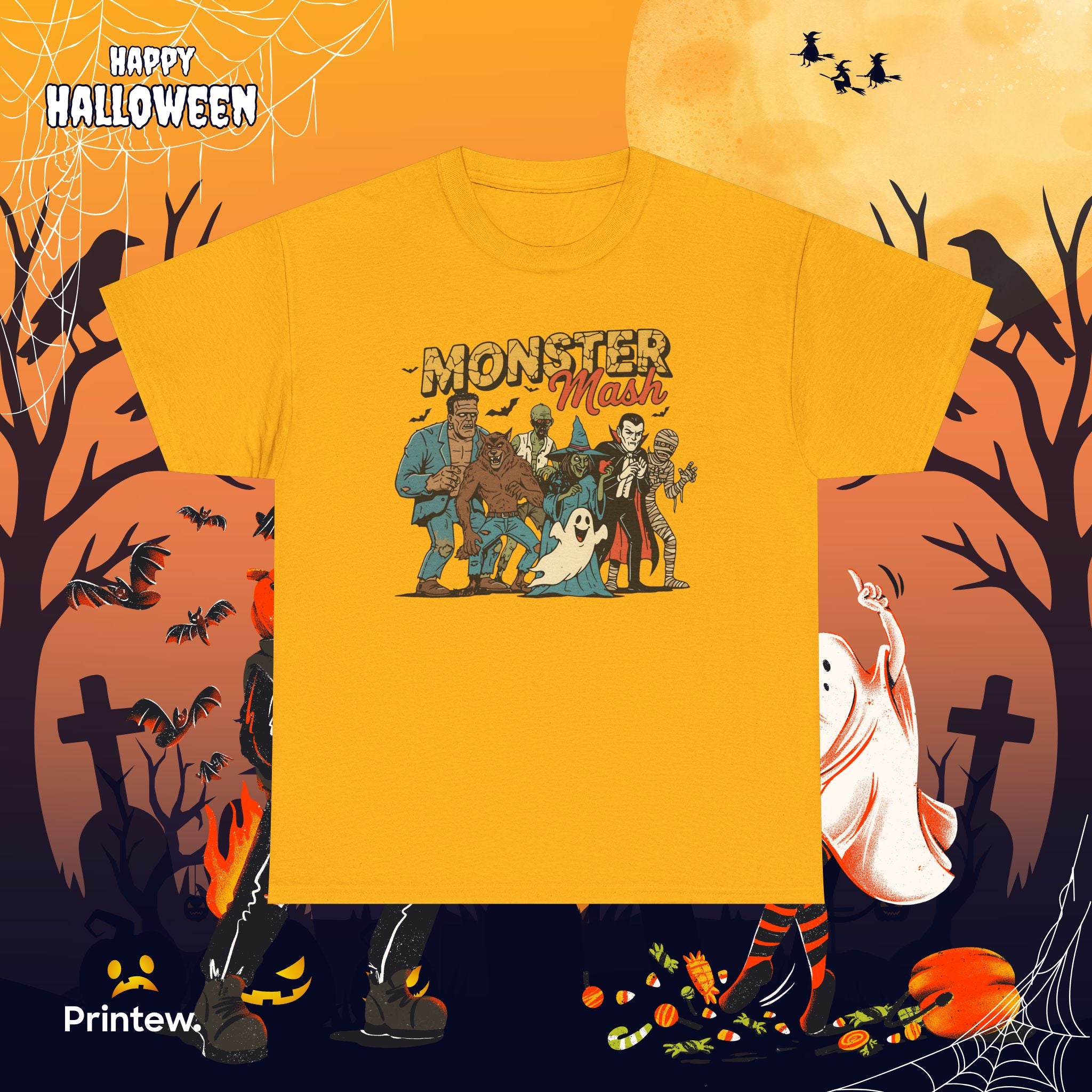 Monster Mash Tee — Vintage Halloween Costume Party Shirt