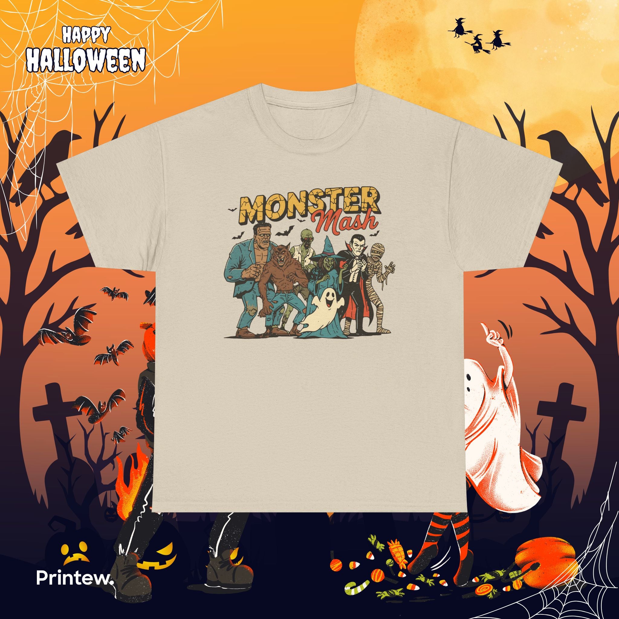 Monster Mash Tee — Vintage Halloween Costume Party Shirt