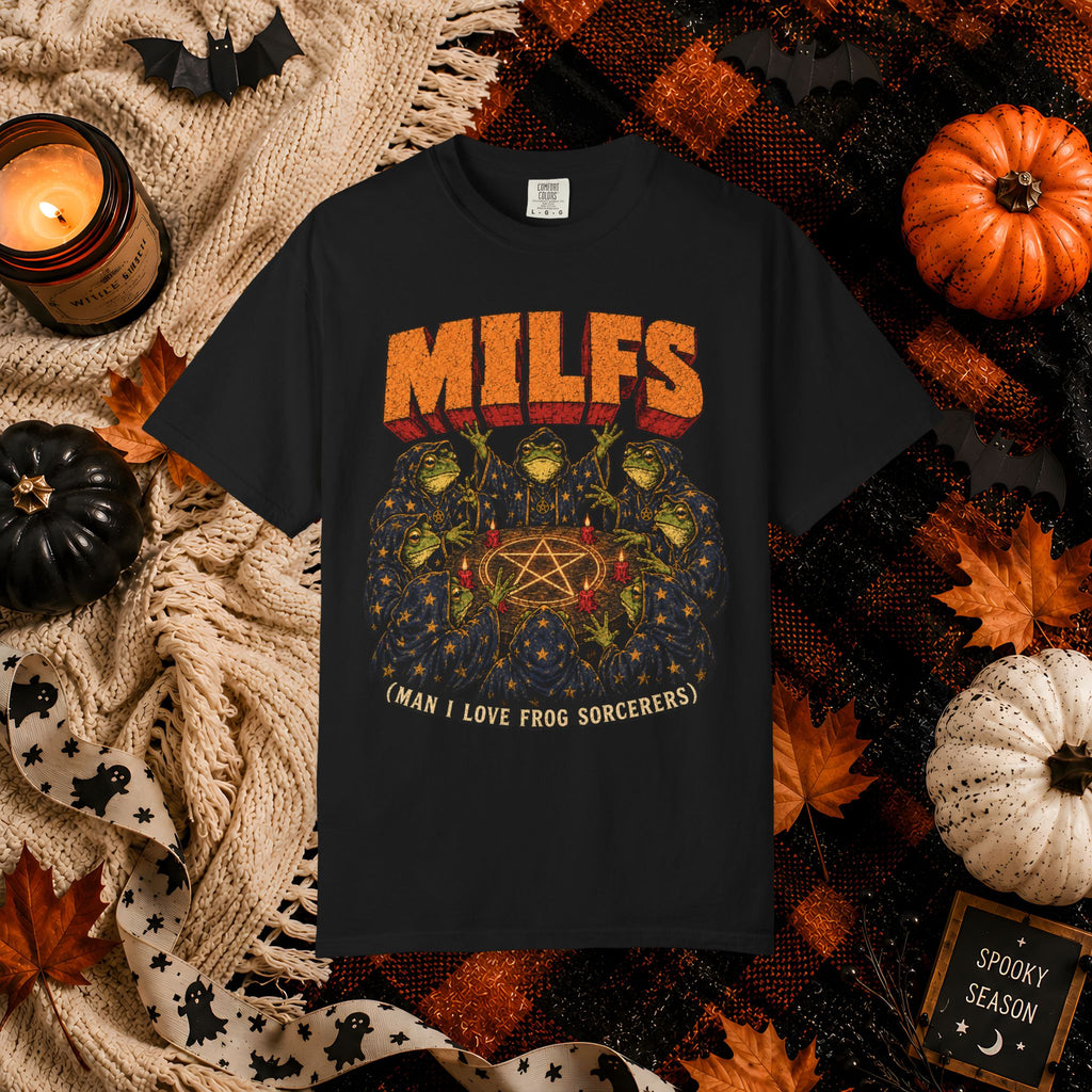 MILFS Frog Sorceresses T-Shirt — Funny Witchy Halloween Graphic Tee