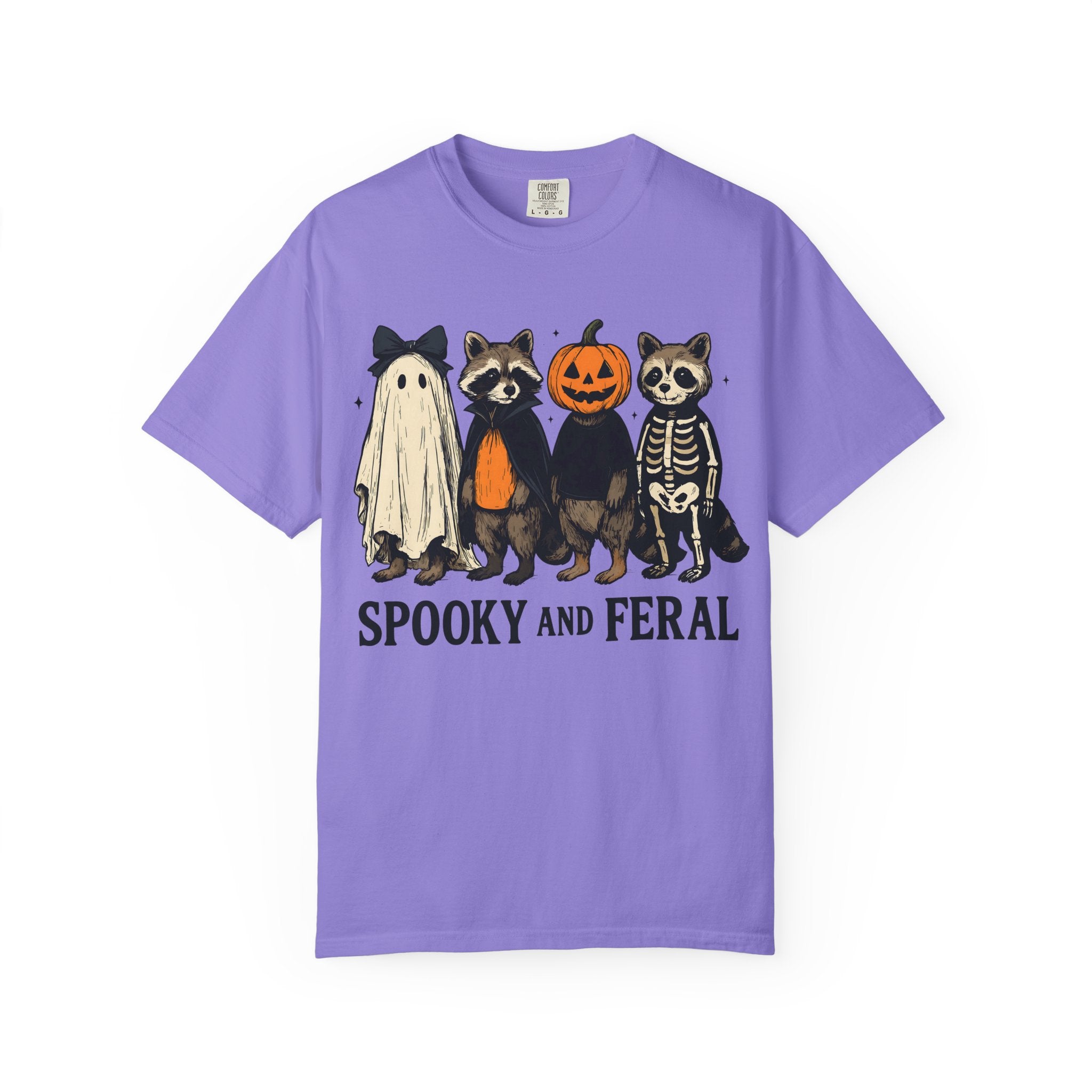 Spooky and Feral Halloween Raccoon T-Shirt