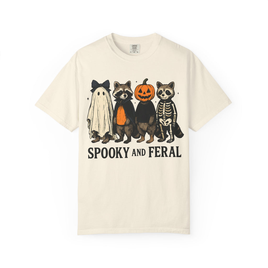Spooky and Feral Halloween Raccoon T-Shirt
