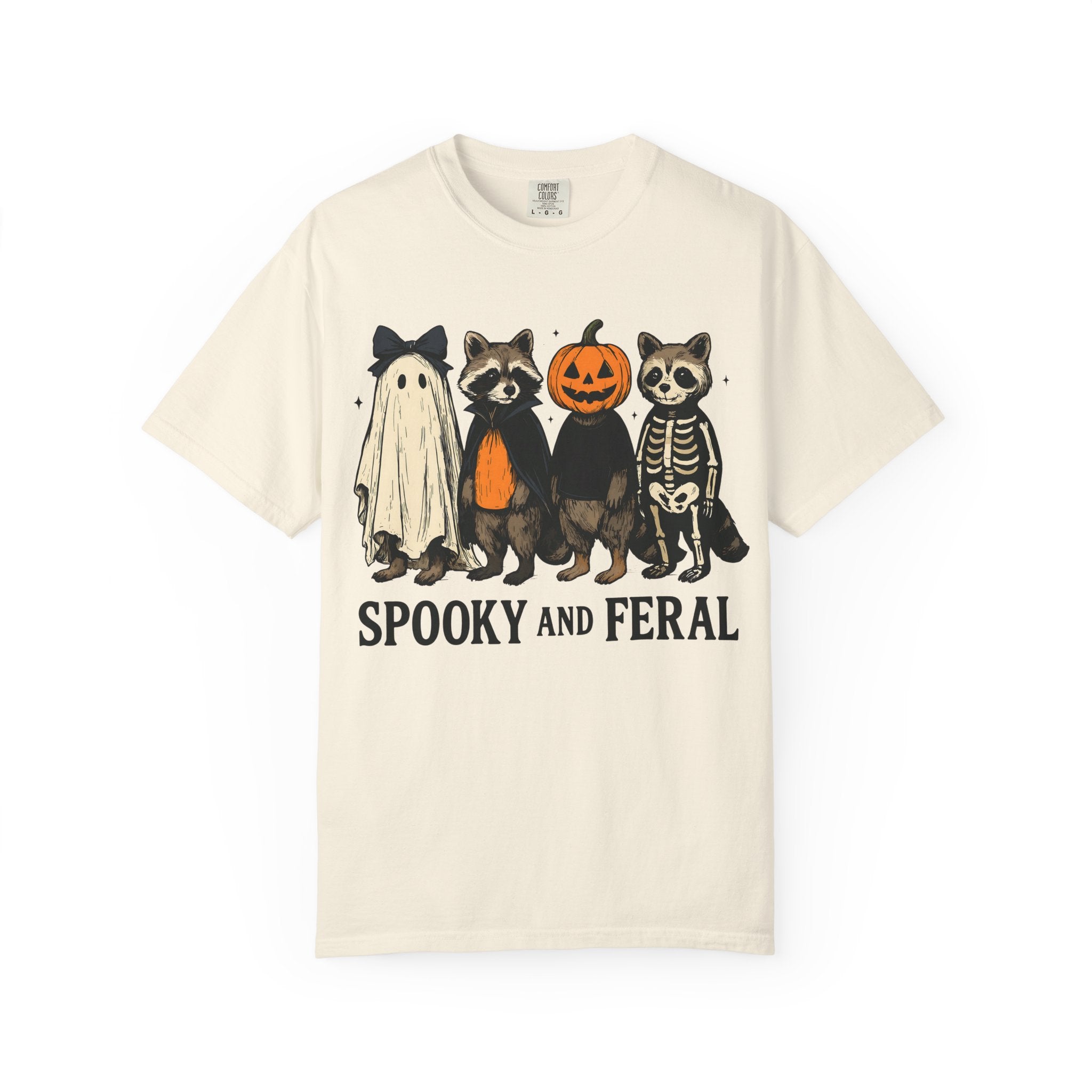Spooky and Feral Halloween Raccoon T-Shirt