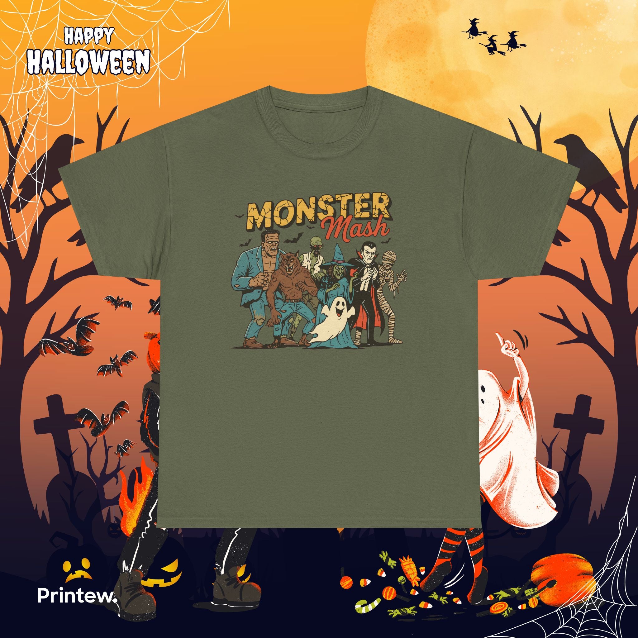 Monster Mash Tee — Vintage Halloween Costume Party Shirt