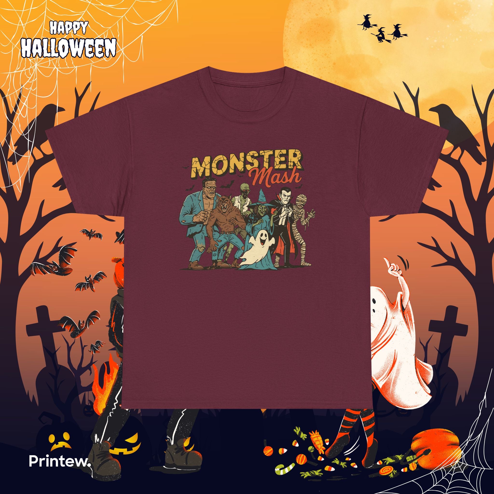 Monster Mash Tee — Vintage Halloween Costume Party Shirt