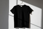 Custom photo t-shirt in black on a hanger — personalized print