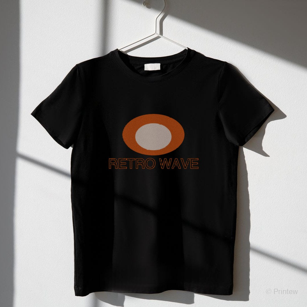 Retro Sunset Wave t-shirt in black