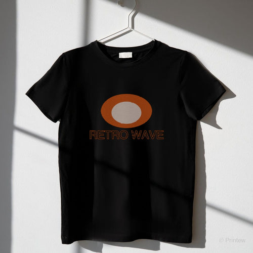 Retro Sunset Wave t-shirt in black