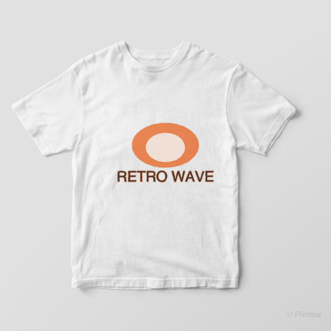 Retro Sunset Wave t-shirt in white