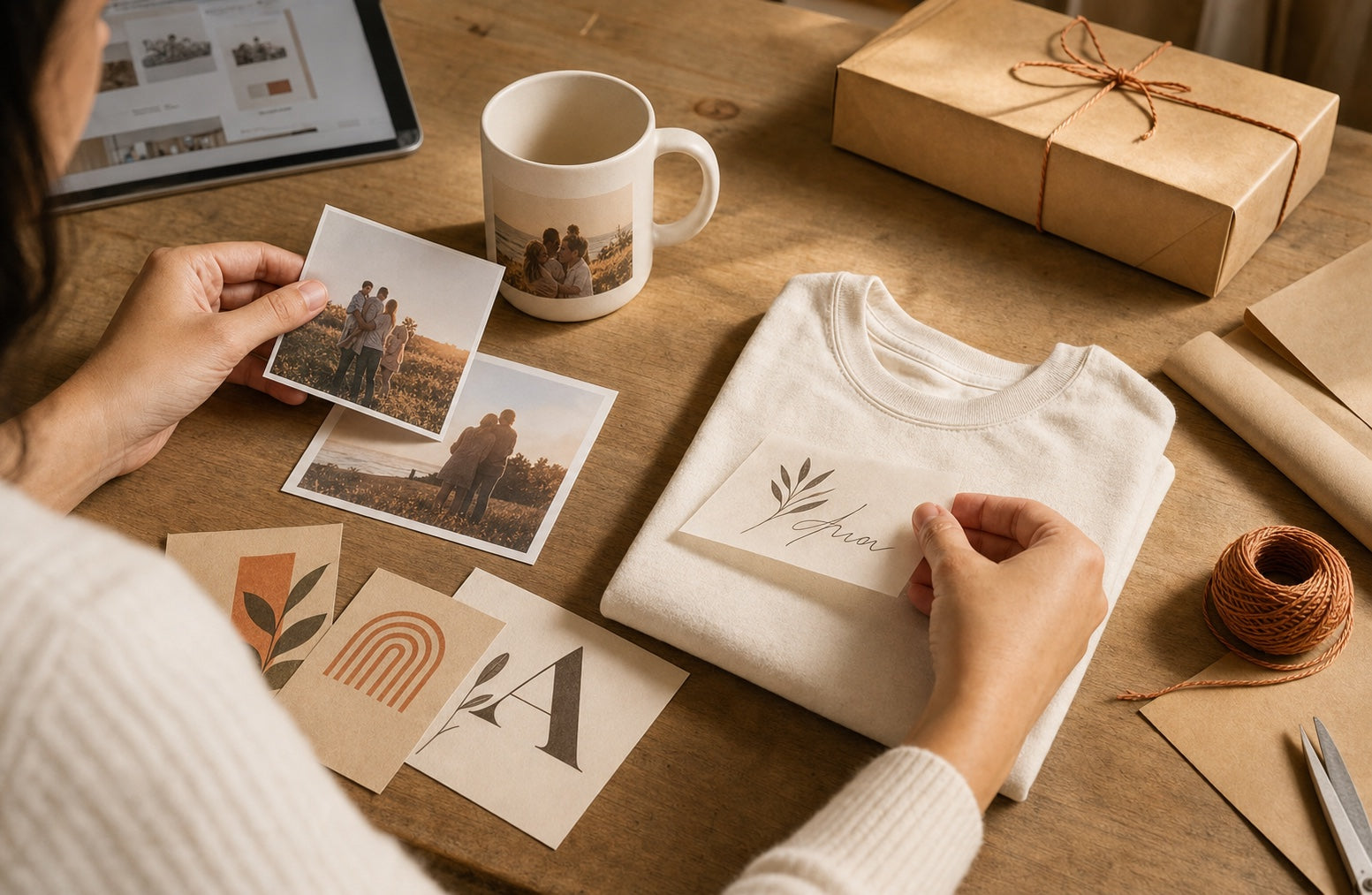 A designer preparing artwork for a made-to-order product